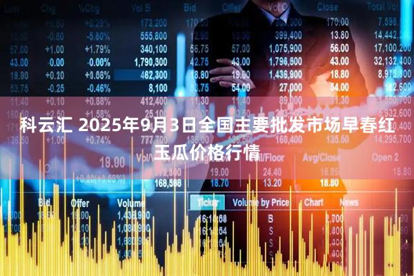 科云汇 2025年9月3日全国主要批发市场早春红玉瓜价格行情